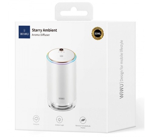 Зволожувач повітря WIWU Wi-AR003 Starry Ambient з арома-диффузором White Зволожувач повітря WIWU Wi-AR003 Starry Ambient з арома-диффузором White
