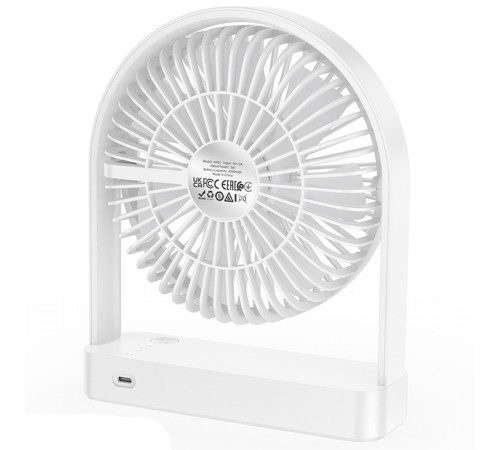 Настільний вентилятор Hoco HX65 ultra-thin desktop fan 2000 mAh White Настільний вентилятор Hoco HX65 ultra-thin desktop fan 2000 mAh White