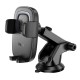 Автотримач з БЗП Hoco HW32 Crown push-type (center console) Black / Metal gray