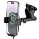 Автотримач з БЗП Hoco HW32 Crown push-type (center console) Black / Metal gray