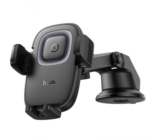 Автотримач з БЗП Hoco HW32 Crown push-type (center console) Black / Metal gray Автотримач з БЗП Hoco HW32 Crown push-type (center console) Black / Metal gray