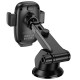Автотримач з БЗП Hoco HW32 Crown push-type (center console) Black / Metal gray