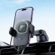 Автотримач з БЗП Hoco HW32 Crown push-type (center console) Black / Metal gray