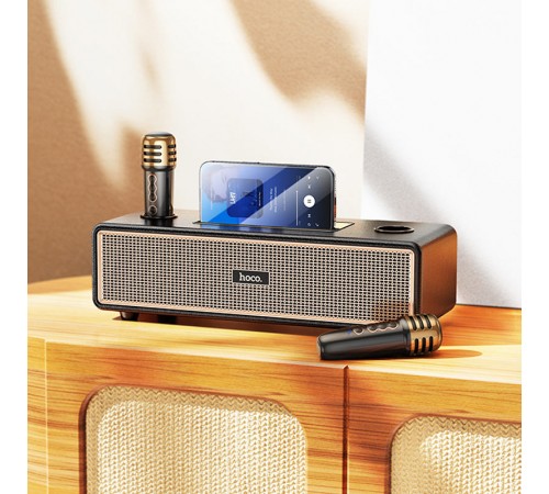 Bluetooth Колонка Hoco BS63 Graceful + два мікрофона Black