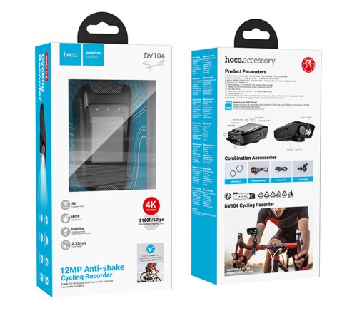 Відеореєстратор Hoco DV104 4K Riding recorder Black Відеореєстратор Hoco DV104 4K Riding recorder Black
