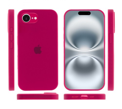 Чохол Silicone Case Full Camera Protective (AA) для Apple iPhone 16e (6.1") Червоний / Rose Red