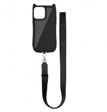 Чохол TPU GETMAN Cat with straps для Apple iPhone 15 Pro Max (6.7") Black