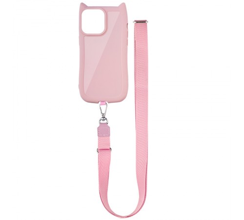 Чохол TPU GETMAN Cat with straps для Apple iPhone 15 Pro Max (6.7") Pink Чохол TPU GETMAN Cat with straps для Apple iPhone 15 Pro Max (6.7") Pink