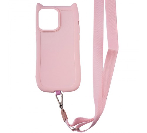 Чохол TPU GETMAN Cat with straps для Apple iPhone 15 Pro Max (6.7") Pink Чохол TPU GETMAN Cat with straps для Apple iPhone 15 Pro Max (6.7") Pink