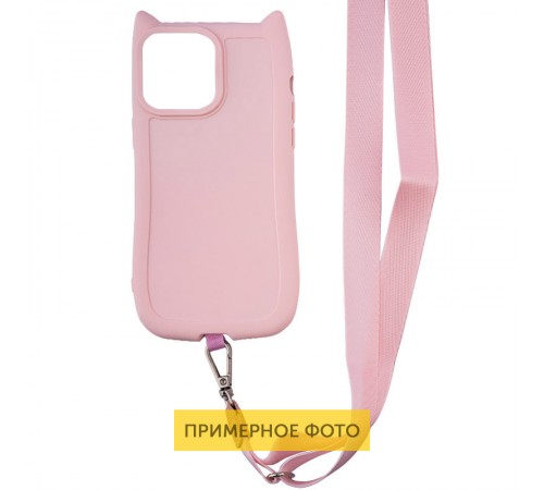 Чохол TPU GETMAN Cat with straps для Apple iPhone 16 Plus (6.7") Pink Чохол TPU GETMAN Cat with straps для Apple iPhone 16 Plus (6.7") Pink