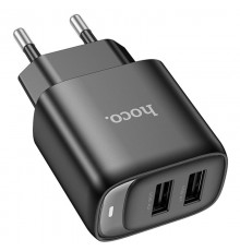 МЗП Hoco C141A Smart 2.1A (2USB-A) Black