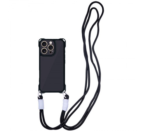 Чохол TPU CrossBody with straps для Apple iPhone 15 Pro Max (6.7") Black Чохол TPU CrossBody with straps для Apple iPhone 15 Pro Max (6.7") Black