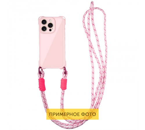 Чохол TPU CrossBody with straps для Apple iPhone 16 (6.1") Pink Чохол TPU CrossBody with straps для Apple iPhone 16 (6.1") Pink