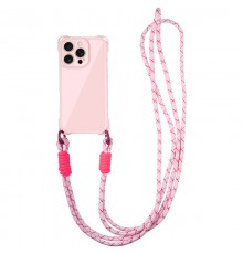 Чохол TPU CrossBody with straps для Apple iPhone 16 Pro Max (6.9") Pink