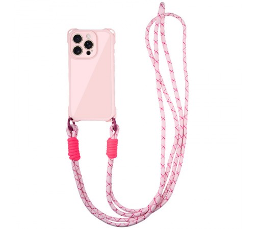 Чохол TPU CrossBody with straps для Apple iPhone 16 Pro Max (6.9") Pink Чохол TPU CrossBody with straps для Apple iPhone 16 Pro Max (6.9") Pink