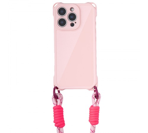 Чохол TPU CrossBody with straps для Apple iPhone 16 Pro Max (6.9") Pink Чохол TPU CrossBody with straps для Apple iPhone 16 Pro Max (6.9") Pink