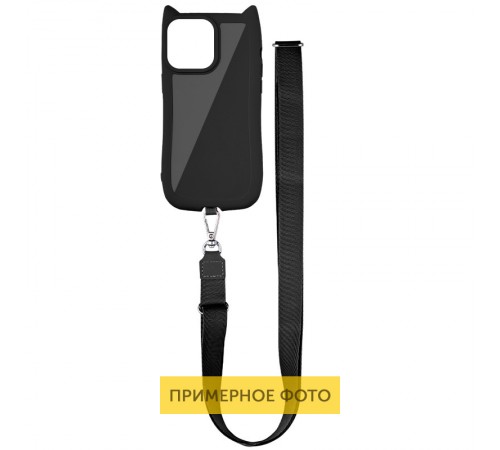 Чохол TPU GETMAN Cat with straps для Apple iPhone 16e (6.1") Black Чохол TPU GETMAN Cat with straps для Apple iPhone 16e (6.1") Black