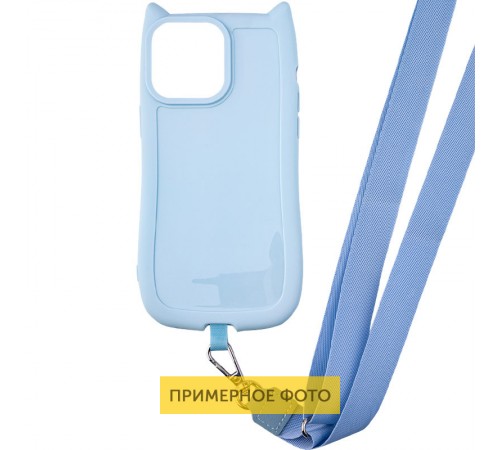 Чохол TPU GETMAN Cat with straps для Apple iPhone 16e (6.1") Blue Чохол TPU GETMAN Cat with straps для Apple iPhone 16e (6.1") Blue
