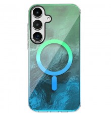 Чохол TPU Shiny Mountain (MagFit) для Samsung Galaxy S24 Green / Blue