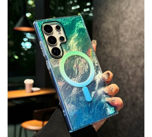 Чохол TPU Shiny Mountain (MagFit) для Samsung Galaxy S24 Ultra Green / Blue Чохол TPU Shiny Mountain (MagFit) для Samsung Galaxy S24 Ultra Green / Blue