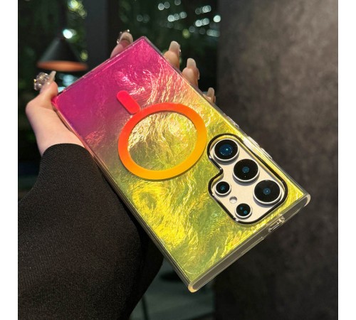 Чохол TPU Shiny Mountain (MagFit) для Samsung Galaxy S25 Ultra Yellow / Pink Чохол TPU Shiny Mountain (MagFit) для Samsung Galaxy S25 Ultra Yellow / Pink