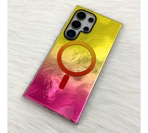 Чохол TPU Shiny Mountain (MagFit) для Samsung Galaxy S25 Ultra Yellow / Pink Чохол TPU Shiny Mountain (MagFit) для Samsung Galaxy S25 Ultra Yellow / Pink