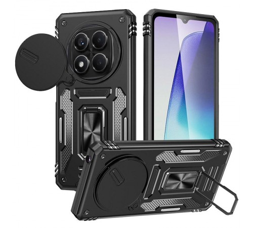 Ударостійкий чохол Camshield Army Ring для Xiaomi Redmi Note 14 Pro 4G/5G / Poco X7 Чорний / Black Ударостійкий чохол Camshield Army Ring для Xiaomi Redmi Note 14 Pro 4G/5G / Poco X7 Чорний / Black