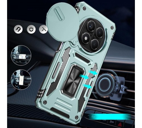 Ударостійкий чохол Camshield Army Ring для Xiaomi Redmi Note 14 Pro 4G/5G / Poco X7 Зелений / Light Green Ударостійкий чохол Camshield Army Ring для Xiaomi Redmi Note 14 Pro 4G/5G / Poco X7 Зелений / Light Green