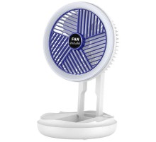 Настільний складной вентилятор Folding Fan 2in1 with Night Light White