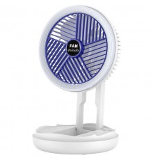 Настільний складной вентилятор Folding Fan 2in1 with Night Light White