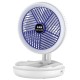 Настільний складной вентилятор Folding Fan 2in1 with Night Light White