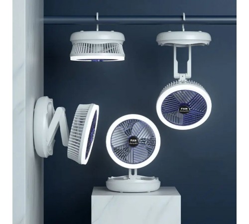 Настільний складной вентилятор Folding Fan 2in1 with Night Light White Настільний складной вентилятор Folding Fan 2in1 with Night Light White