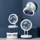 Настільний складной вентилятор Folding Fan 2in1 with Night Light White