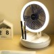 Настільний складной вентилятор Folding Fan 2in1 with Night Light White