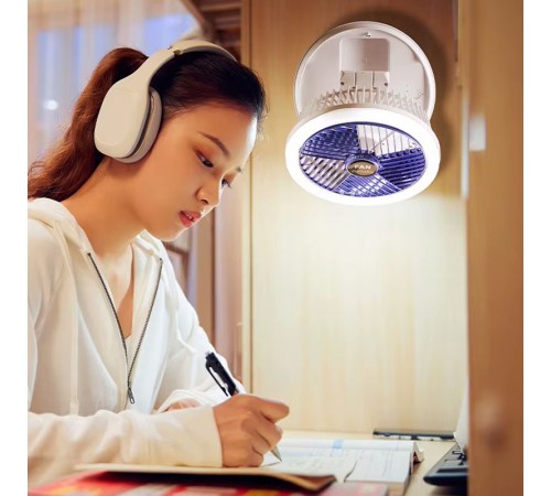 Настільний складной вентилятор Folding Fan 2in1 with Night Light White Настільний складной вентилятор Folding Fan 2in1 with Night Light White