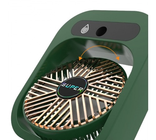 Настільний вентилятор Q8 з водяним охолодженням 1200 mAh Green Настільний вентилятор Q8 з водяним охолодженням 1200 mAh Green