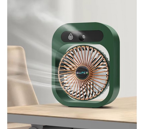 Настільний вентилятор Q8 з водяним охолодженням 1200 mAh Green Настільний вентилятор Q8 з водяним охолодженням 1200 mAh Green