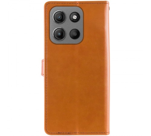 Шкіряний чохол-книжка GETMAN Gallant (PU) для Motorola Moto G15 4G Коричневий