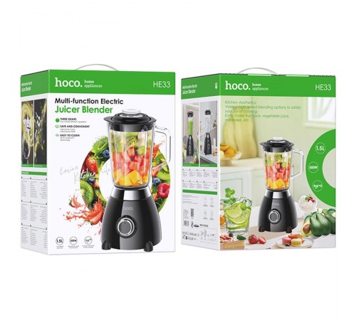 Блендер Hoco HE33 Electric Retro Juicer 500W (1.5L) Black Блендер Hoco HE33 Electric Retro Juicer 500W (1.5L) Black