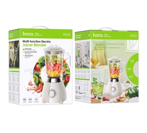 Блендер Hoco HE33 Electric Retro Juicer 500W (1.5L) Milky White Блендер Hoco HE33 Electric Retro Juicer 500W (1.5L) Milky White