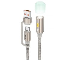 Кабель-світильник Hoco UA38C USB/Type-C to LED (0.3m) Gold