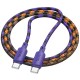Дата кабель Hoco X116 Meridian Type-C to Type-C 60W (1m) Gradient Purple Mix