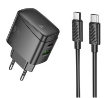 МЗП Hoco CS61A Bright PD30W+QC3.0 (1USB-A/1C) + кабель Type-C to Type-C Black