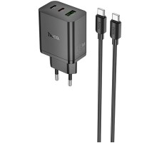 МЗП Hoco N50 Scenery PD45W (1USB-A/2C) + кабель Type-C to Type-C Black