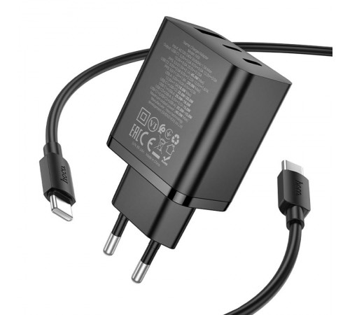 МЗП Hoco N50 Scenery PD45W (1USB-A/2C) + кабель Type-C to Type-C Black МЗП Hoco N50 Scenery PD45W (1USB-A/2C) + кабель Type-C to Type-C Black