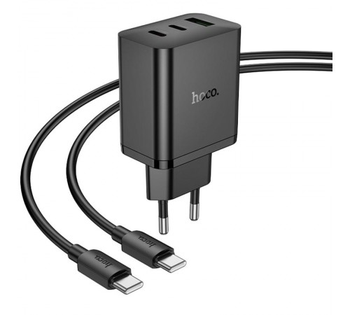 МЗП Hoco N50 Scenery PD45W (1USB-A/2C) + кабель Type-C to Type-C Black МЗП Hoco N50 Scenery PD45W (1USB-A/2C) + кабель Type-C to Type-C Black