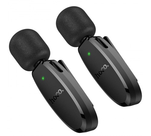 Петличний бездротовий мікрофон Hoco L15 Dual-mic clip-on wireless digital (Lightning/Type-C) Black Петличний бездротовий мікрофон Hoco L15 Dual-mic clip-on wireless digital (Lightning/Type-C) Black