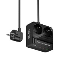 Подовжувач Hoco AC27 Descanso (PD30W/2C/1A/2xSocket) (2m) Black