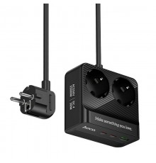Подовжувач Hoco AC27 Descanso (PD30W/2C/1A/2xSocket) (2m) Black