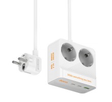 Подовжувач Hoco AC27 Descanso (PD30W/2C/1A/2xSocket) (2m) White